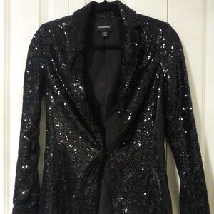 LE CHATEAU black shimmery sequins party blazer
